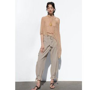 NWT Zara BLOGGERS FAVE Beige Cargo Pants L